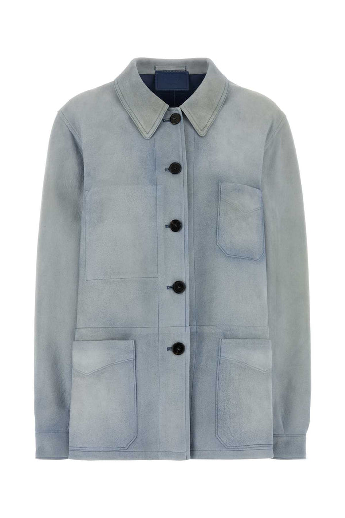 Prada Light-Blue Suede Jacket