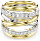 Swarovski Silver-Tone Gold-Tone Interwoven Bijoux