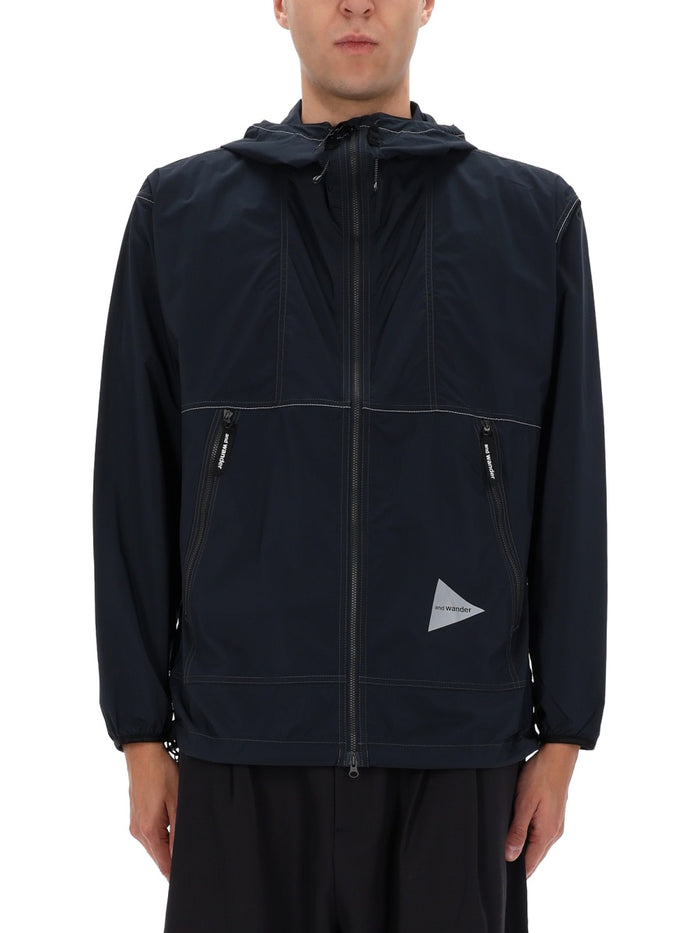 And Wander Blue Nylon Sports Jacket