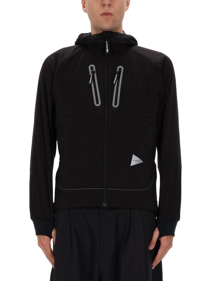 And Wander Black Nylon Sports Jacket