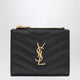 Saint Laurent Black Cassandre Matelassé Bi-Fold Wallet