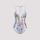 Zimmermann Chambray Blue Awaken Crochet 1 Pc Keyhole Swimwear