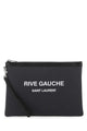 Saint Laurent Charcoal Canvas Rive Gauche Clutch