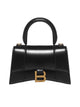 Balenciaga Black Leather Xs Hourglass Handbag