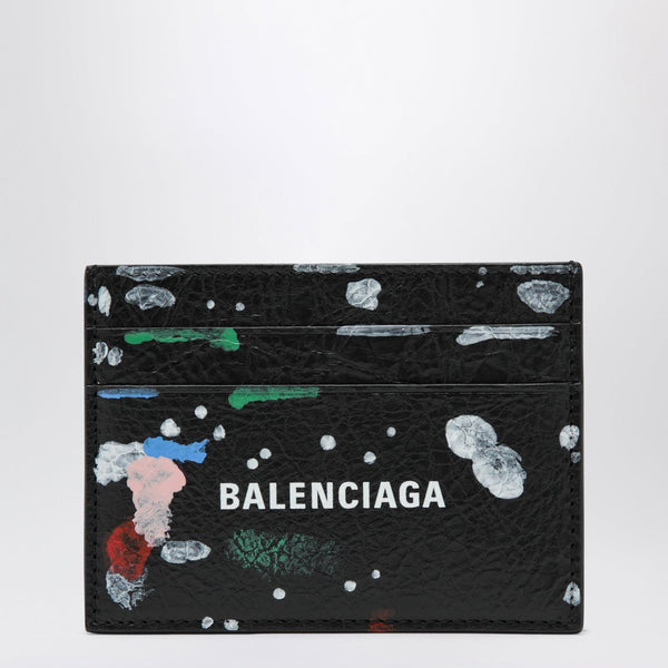 Balenciaga Cash Leather Card Holder With Painter’s Print