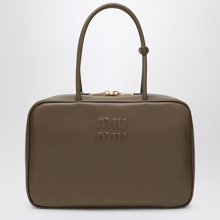 Miu Miu Beau Large Bag In Tundra-Colored Leather