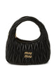 Miu Miu Black Miu Miu Wander Hobo Bag In Signature Matelassé Nappa Leather With Gold-Tone Hardware