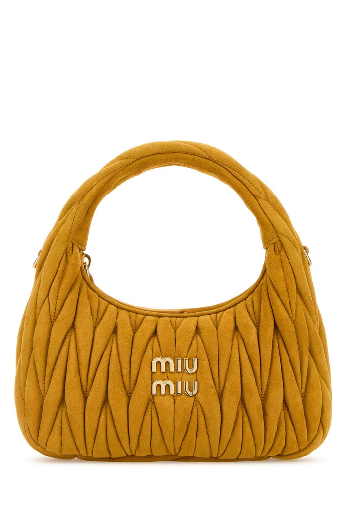 Miu Miu Small Wander Matelassé Suede Bag