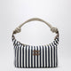Miu Miu Blue/Cognac Striped Canvas Bag