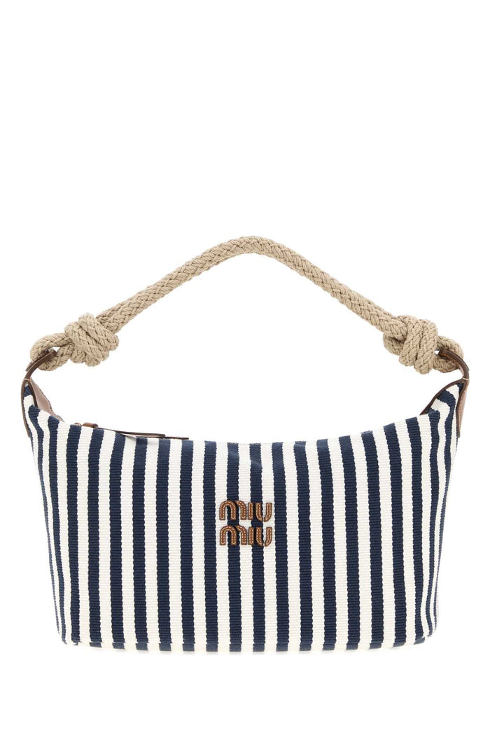 Miu Miu Embroidered Canvas Shopping Bag