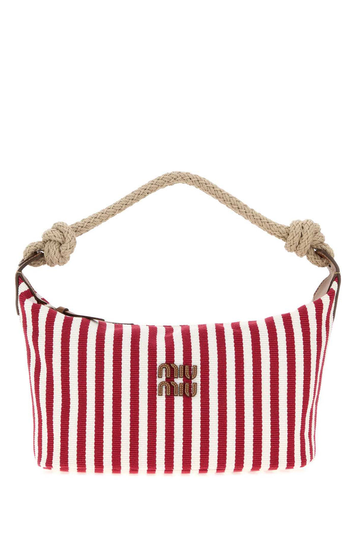 Miu Miu Embroidered Canvas Shopping Bag