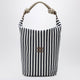 Miu Miu Blue/Cognac Striped Canvas Bag