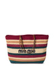 Miu Miu Raffia-Effect Woven Tote Bag