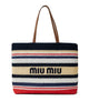 Miu Miu Raffia-Effect Woven Tote Bag