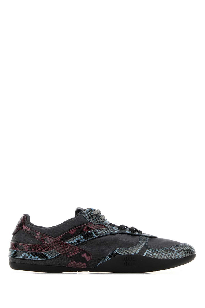 Miu Miu Multicolor Fabric And Leather Sneakers