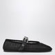 Miu Miu Black Fabric Ballet Flats With Buckle
