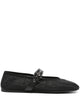 Miu Miu Black Polyester Calf Leather Flat Shoes
