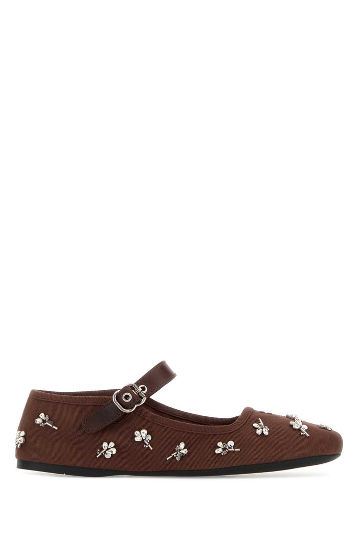 Miu Miu Chocolate Drill Ballerinas