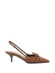 Miu Miu Suede Slingback Pumps With Bow
