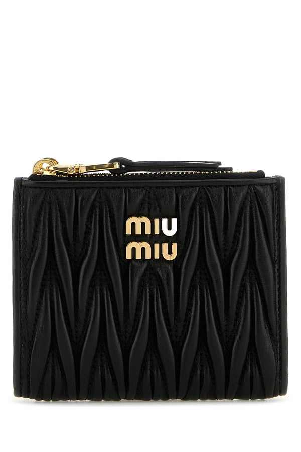 Miu Miu Small Black Matelassé Nappa Wallet