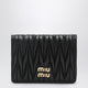 Miu Miu Compact Wallet In Black Quilted Nappa