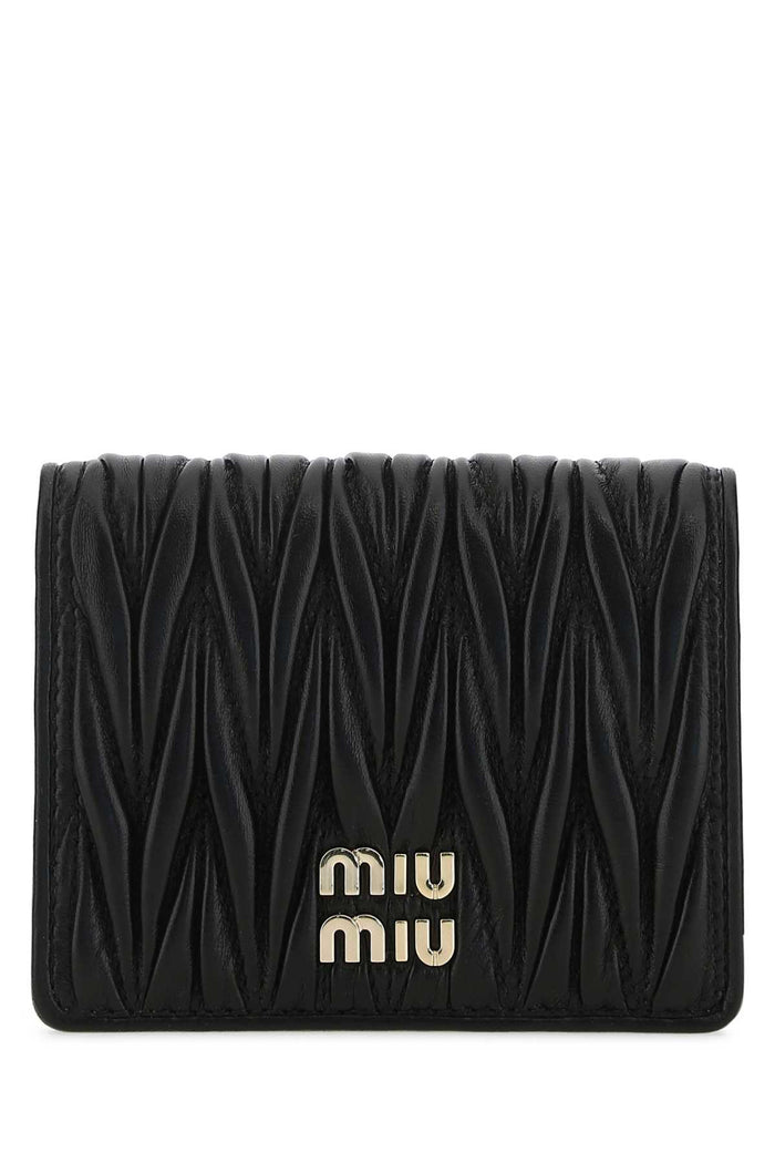 Miu Miu Black Nappa Leather Quilted Wallet
