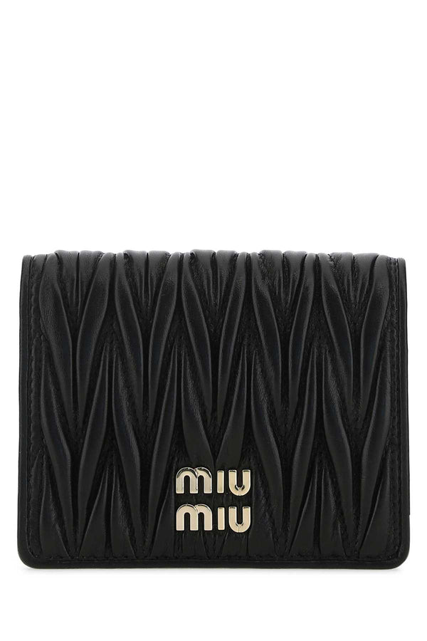 Miu Miu Small Matelassé Nappa Leather Wallet With Snap Closure