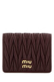 Miu Miu Small Matelassé Nappa Leather Wallet With Snap Closure