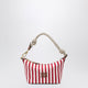 Miu Miu Striped Jacquard Cotton Pouch In Ruby And Cognac