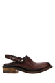 Miu Miu Chocolate Leather Foule Slippers