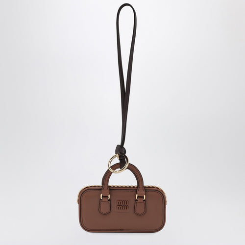 Miu Miu Trick Arcadie In Cognac-Coloured Leather