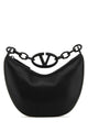 Valentino Garavani Black Leather Hobo Vlogo Moon Handbag