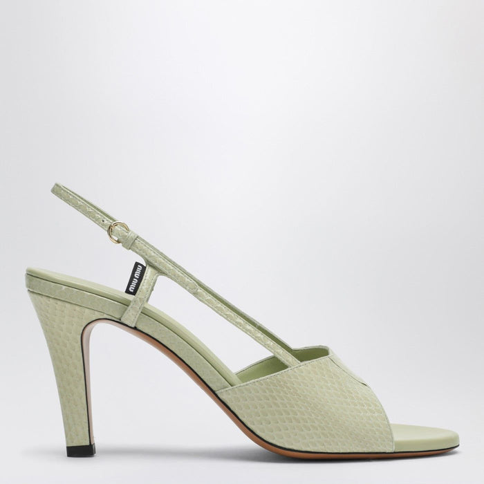 Miu Miu Pistachiocolored Ayers Slingback Sandals