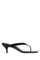 Miu Miu Black Satin Thong Slippers