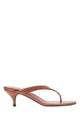 Miu Miu Antiqued Pink Satin Thong Slippers