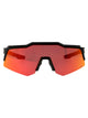 100% Soft Tact Black - Hiper Red Multilayer Mirror Lens Acetate Sunglasses