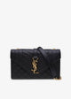 Saint Laurent Small Envelope Flap Bag In Quilted Leather, Black