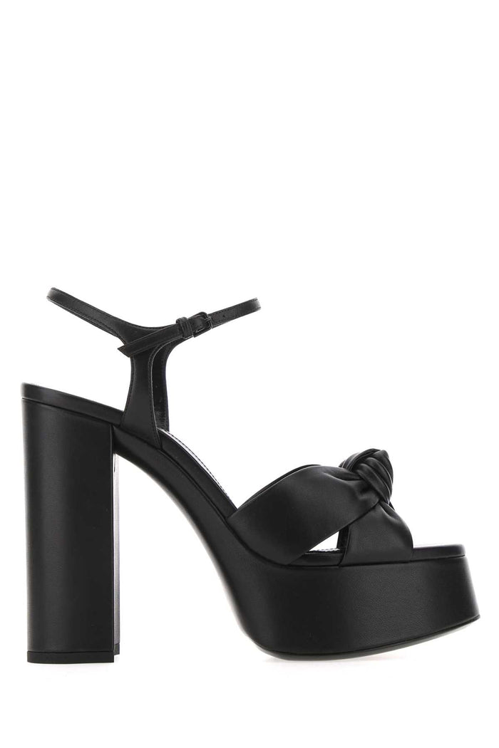 Saint Laurent Black Leather Bianca 85 Sandals