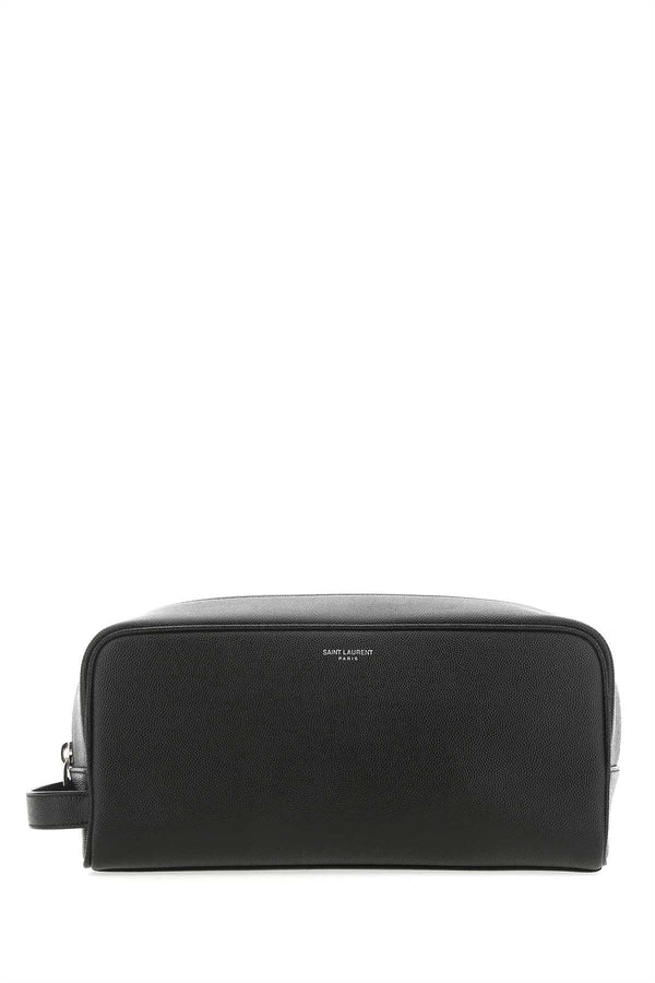 Saint Laurent Black Leather Beauty Case