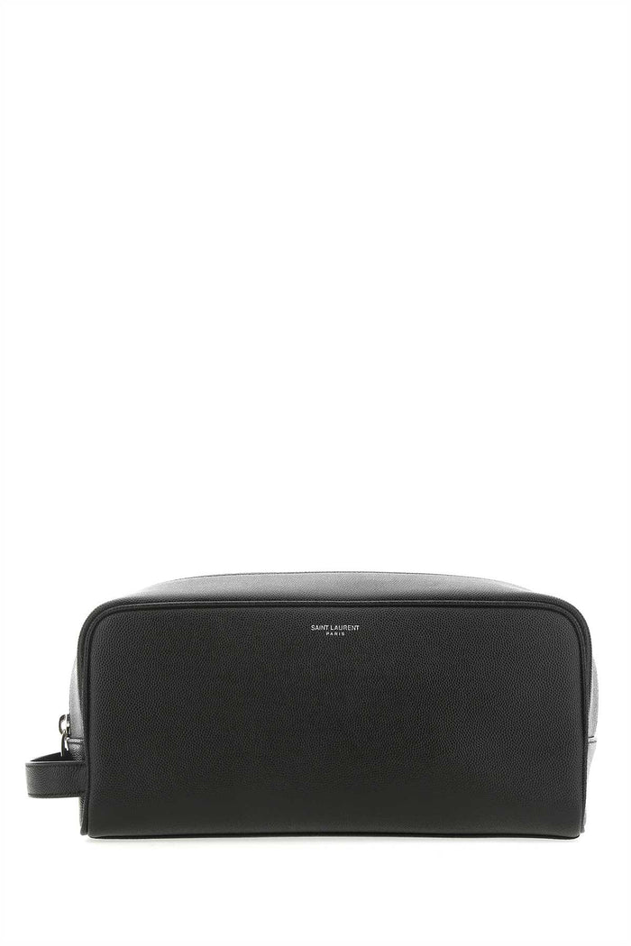 Saint Laurent Black Leather Beauty Case