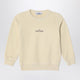 Stone Island Ivory Cotton Crewneck Sweatshirt With Logo