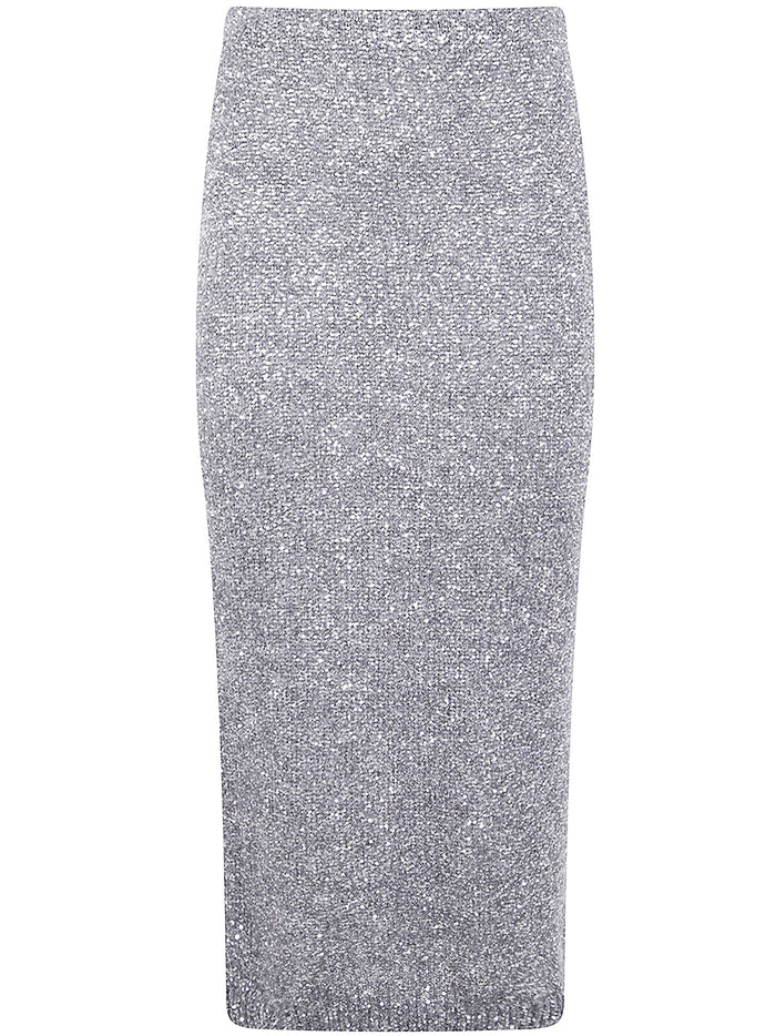 D.exterior Soft Sequins Straight Skirt