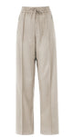D.exterior Chalk White Wool Trousers