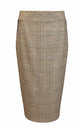 D.exterior Brown Checked Rear Vent Skirts