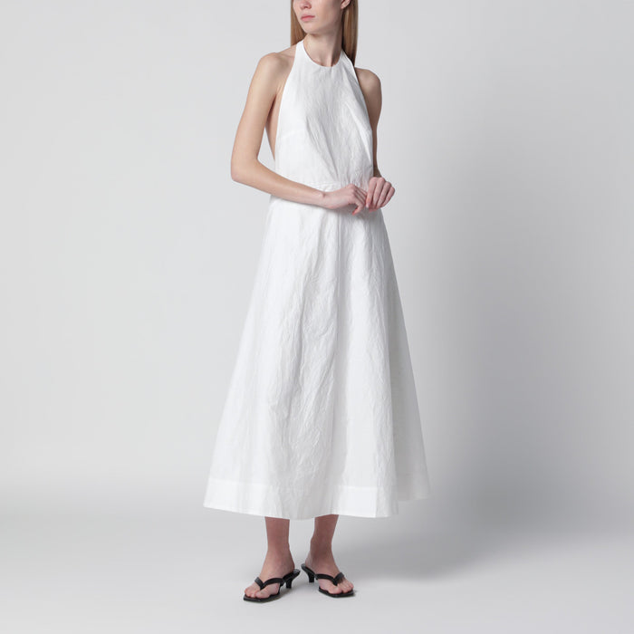 Róhe White Midi Dress In Cotton Blend