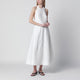 Róhe White Midi Dress In Cotton Blend