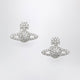 Vivienne Westwood Stud Earrings Grace Bas Relief With Crystals In Brass