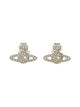 Vivienne Westwood Stud Earrings Grace Bas Relief With Crystals In Brass