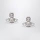Vivienne Westwood Platinum-Tone Metal Orb Earrings With Crystals