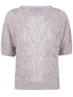 D.exterior Braids Linen Crystals Round Neck Sweater